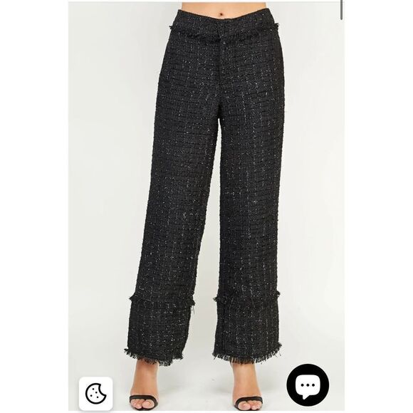 Strut & Bolt Frayed Tweed Pants‎ in Black Size S - Picture 1 of 14